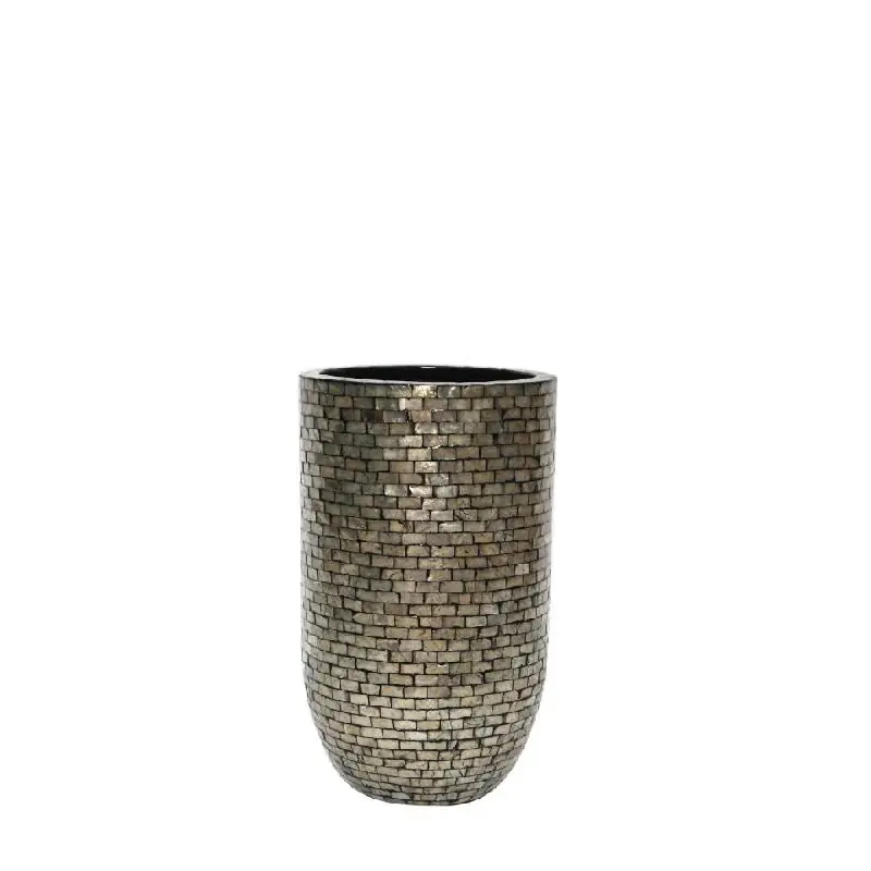Topf – Bambus Design, Runde Form, Kunststoff Material, Champagner, S – Adrija | PTMD Nur Für Kurze Zeit