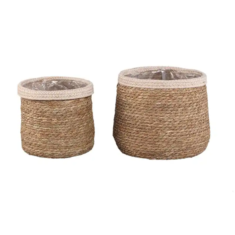 Korb – Weißes Rattan, Mit Ohren, Runde Form – Leavy | PTMD Neue Ware