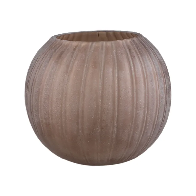Super-Preis Vase – Sand Farbton, Glas Material, Geripptes Design – Levente | PTMD