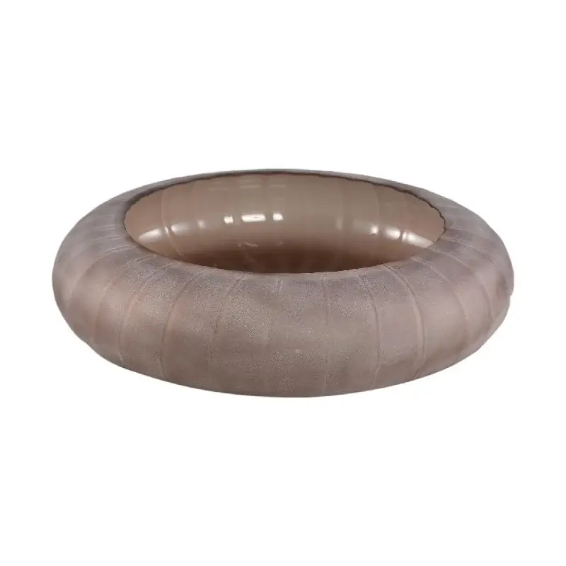 Schale – Sand Farbton, Glas Material, Geripptes Design – Levente | PTMD Neue Kollektion