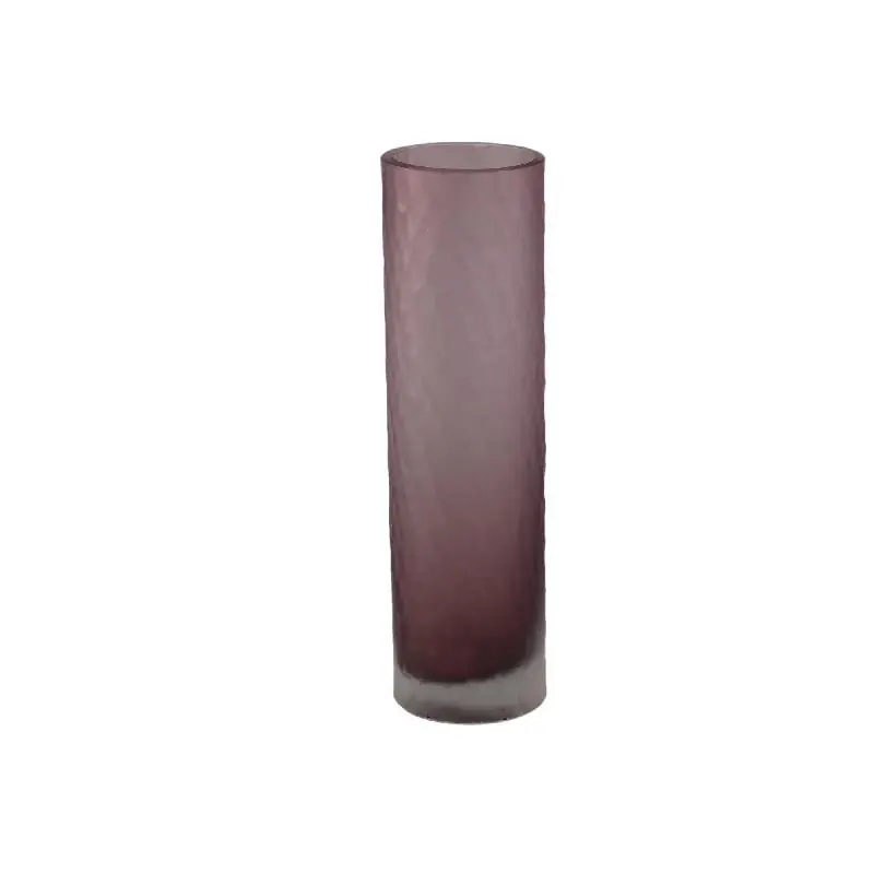 Vase – Hellrosa Glas, Geschliffene Oberfläche, Gerade Form, S – Paulene | PTMD Top-Seller