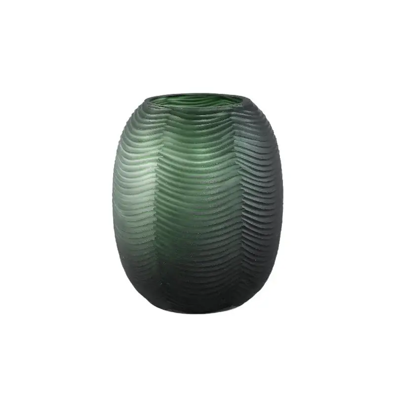 Vase – Runde Form, Glas Material, Grün, Hoch – Elichi | PTMD Markenware