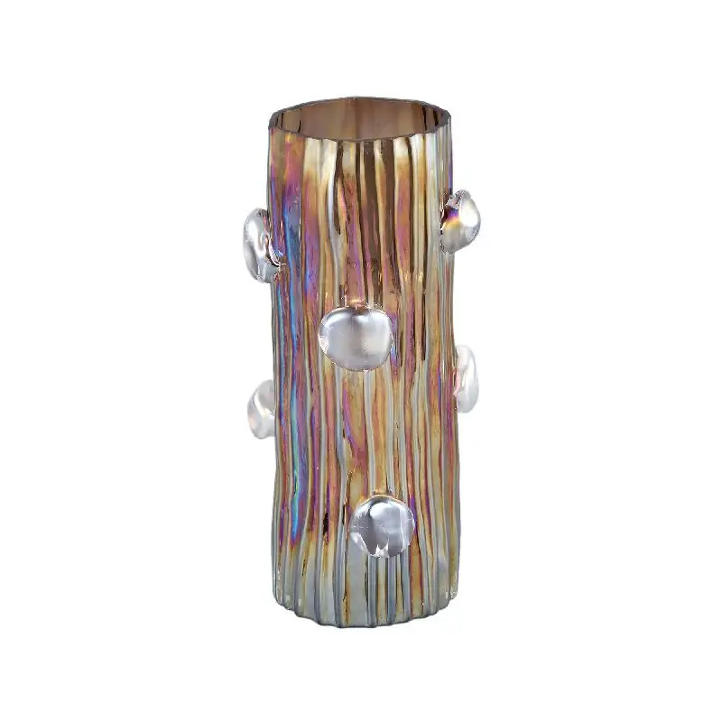 Vase – Glas Material, Punkt Muster, Braun Farbton, L – Parke | PTMD Abverkauf