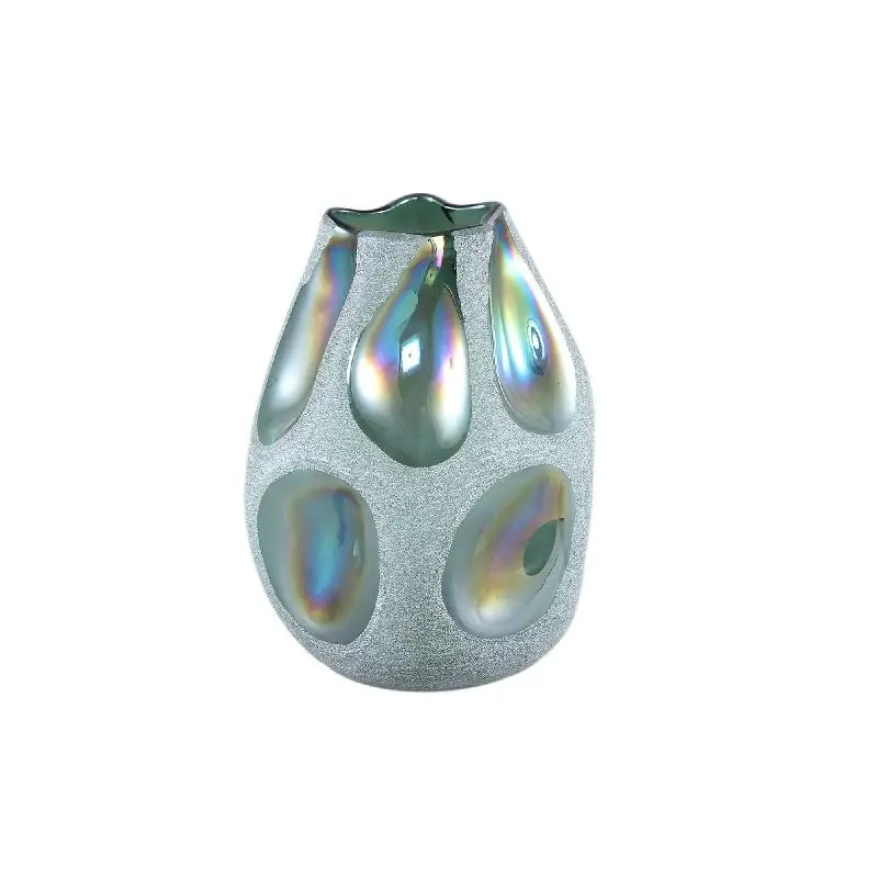 Vase – Glas Material, Sandgestrahlt Design, Grüner Farbton, S – Kloi | PTMD Aktuell
