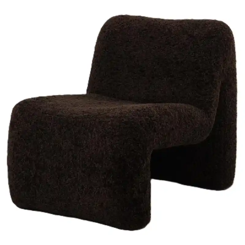 Neue Ware Sessel – Teddy Stoffbezug, Kaffee Oberfläche, Gepolsterte Sitzfläche – Oslo | PTMD
