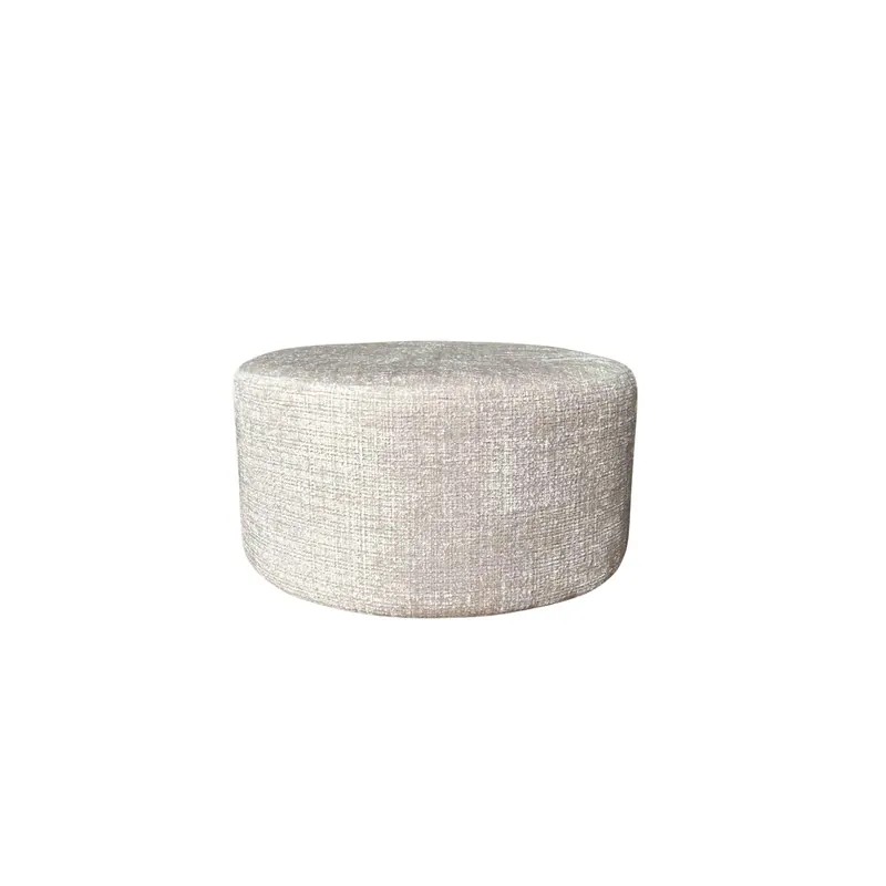 Echt Hocker – Stoffbezug, Beige Farbe, Runde Form – Cremona | Starfurn