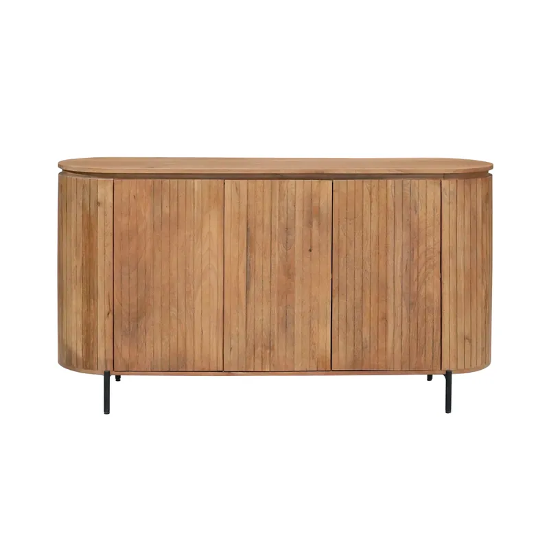 Sideboard – Mangoholz, Lattenfront, Naturfarbe – Solana | Starfurn Heißes Angebot