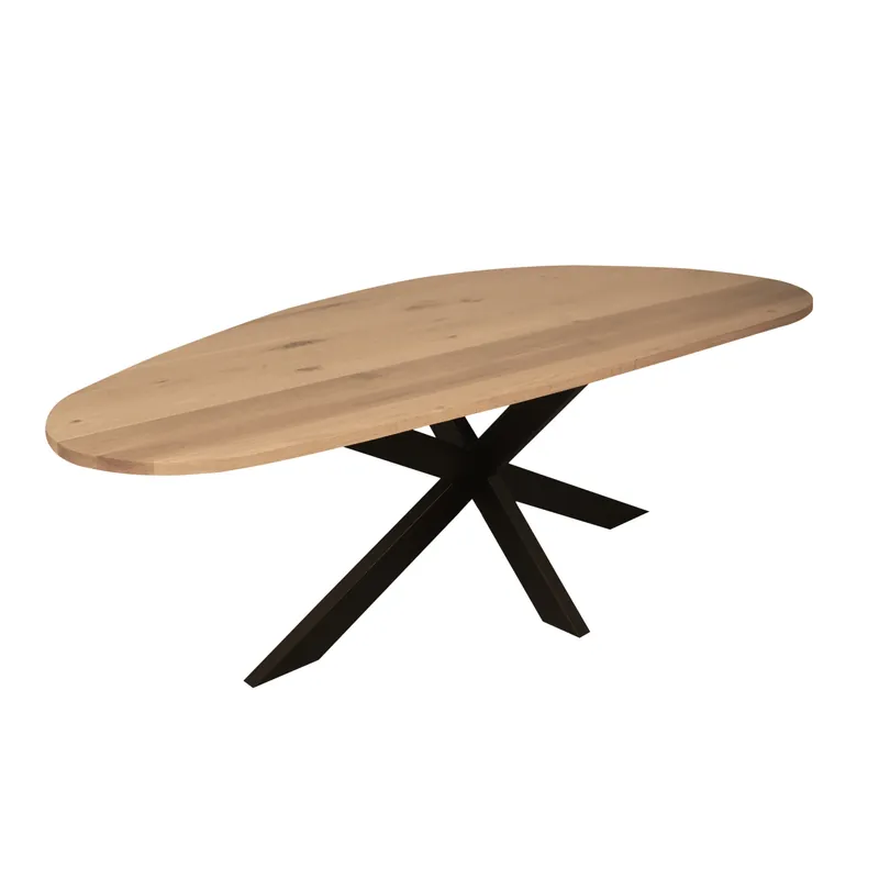 Esszimmertisch - Eichenplatte Natur, Matrix Gestell, Organische Form, 180 cm – Cloud | Starfurn Markenware