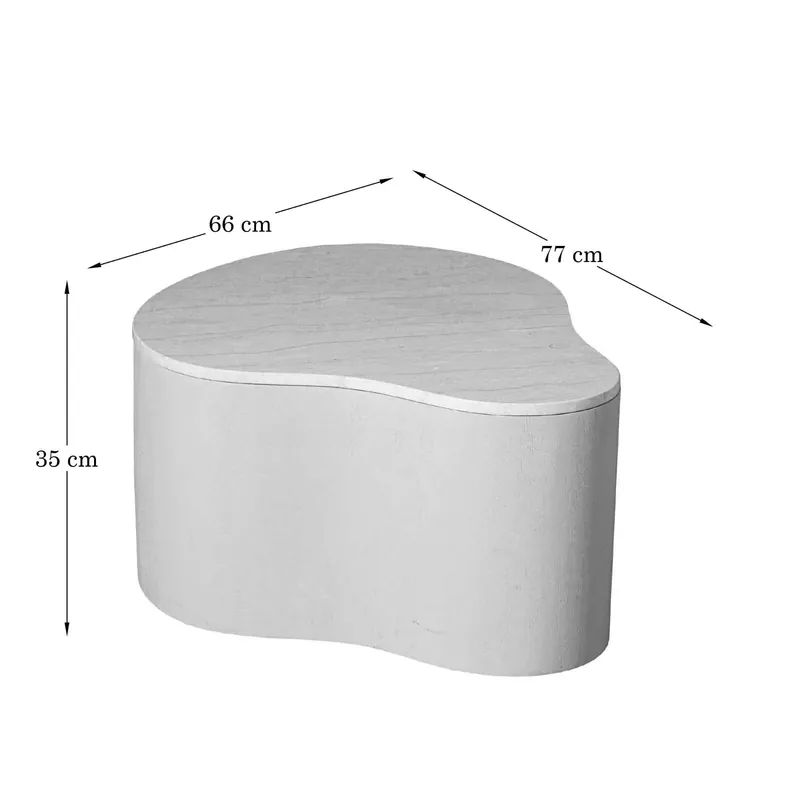 Must-Have Couchtisch – Marmorplatte, Mangoholz, Sandoptik – Lovi | Starfurn