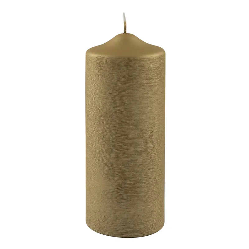 Stumpenkerze – Metallic-Optik, Gebürstetes Finish, Elegant - Candle | Fink Living Ausverkauf