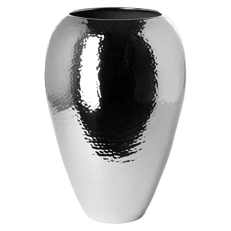 Vase – Vernickeltes Eisen, Gehämmertes Design, Wasserdichte Oberfläche - Malana | Fink Living Begrenztes Angebot