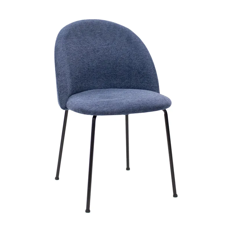 Meistverkauft Esszimmerstuhl – Gepolsterte Sitzfläche, Blaue Oberfläche, Schlanke Form - Noa | Kick Collection
