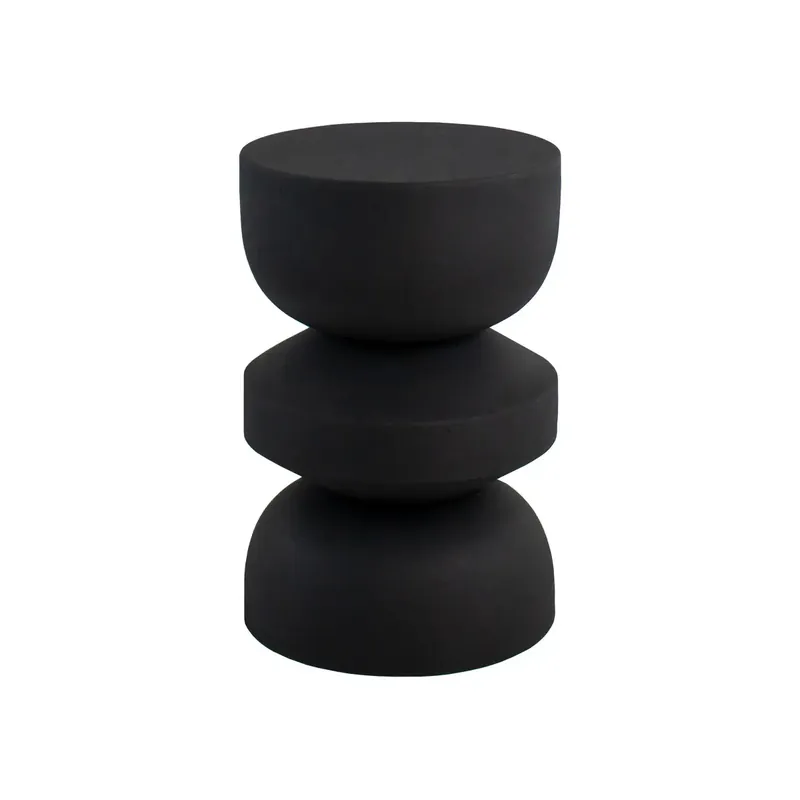 Sonderangebot Beistelltisch – Schwarzer Glanz, Runde Form, Skulpturaler Fuß - Jon | Kick Collection