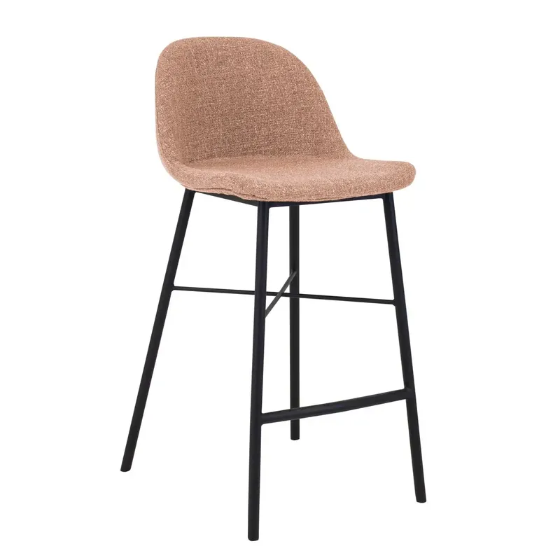 Barhocker – Rosa Stoff, Schwarzes Gestell, Weicher Sitz - Jade | Kick Collection Nur Für Kurze Zeit