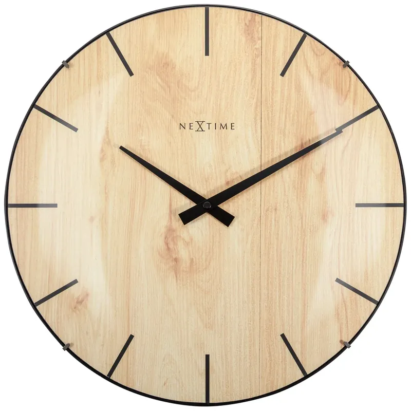 Wanduhr – Lautloses Uhrwerk, Streifenindex, Kuppelglas - Edge Wood Dome | NeXtime Nur Für Kurze Zeit