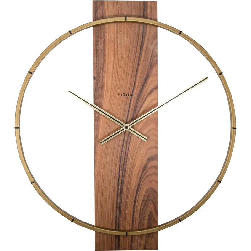 Wanduhr – Braunes Holz, Goldene Zeiger, Stilles Werk - Carl | NeXtime Meistverkauft