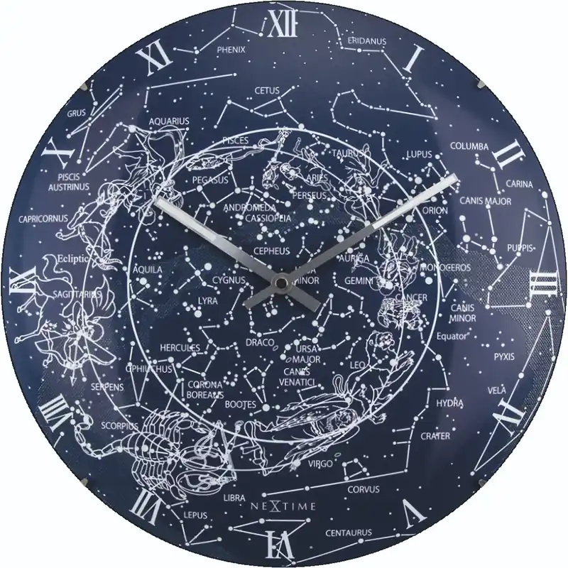 Wanduhr – Leuchtender Himmel, Gewölbtes Glas, Stilles Werk - Milchstraßenkuppel | NeXtime Finale Aktion
