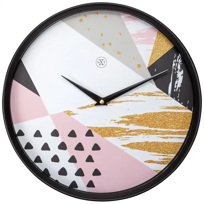 Rabatt Wanduhr – Modernes Zifferblatt, Schwarzes Gehäuse, Stilles Uhrwerk - Grace | NeXtime