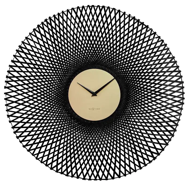 Solange Der Vorrat Reicht Wanduhr – Bambusgeflecht, Stilles Werk, Markante Form - Vortex | NeXtime