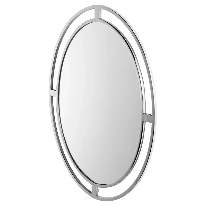 Sale Wandspiegel – Ovales Design, Polierter Edelstahl, Eleganter Rahmen - Justine | Fink Living