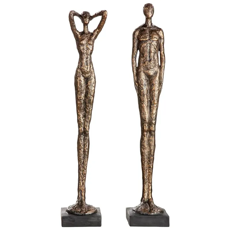 Skulptur – Bronzefarbene Struktur, Schwarzer Akzent, Höhe 60 cm - Millenium | Gilde Knallerangebot