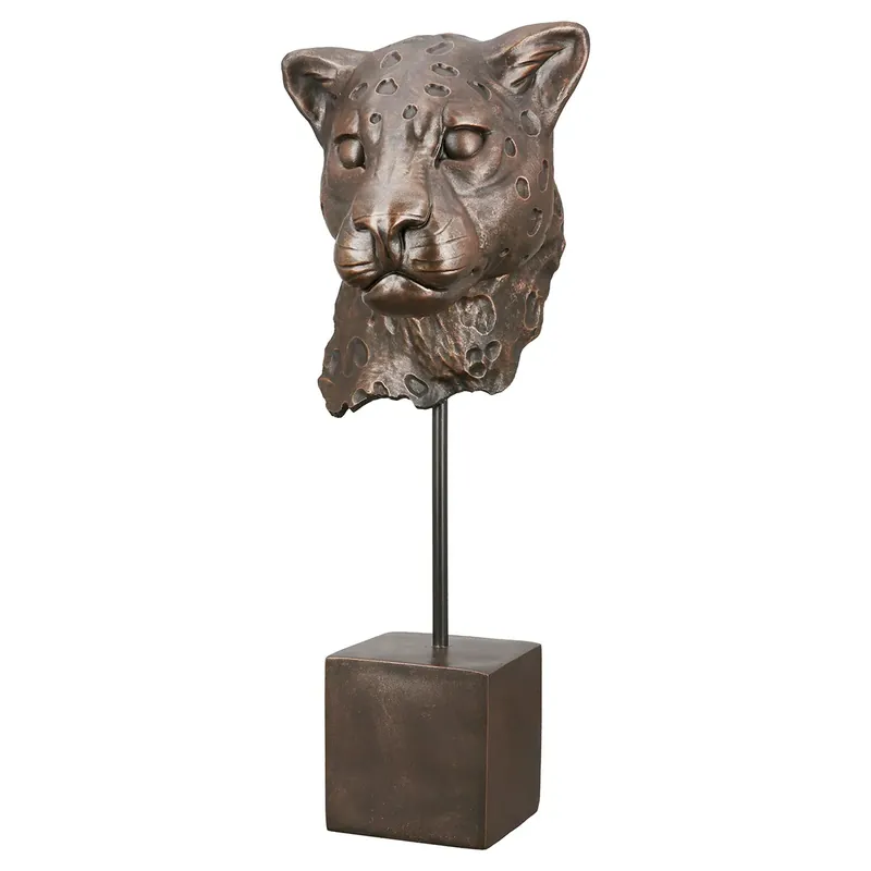 Skulptur – Bronzefarbene Optik, Leopardendesign, Kunstharzfigur - Antique | Gilde Jetzt Bestellen