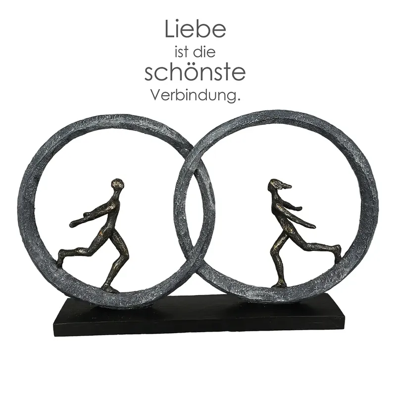 Skulptur – Bronzene Optik, Strukturiertes Material, Romantisches Motiv - So in Love | Gilde Neuheit