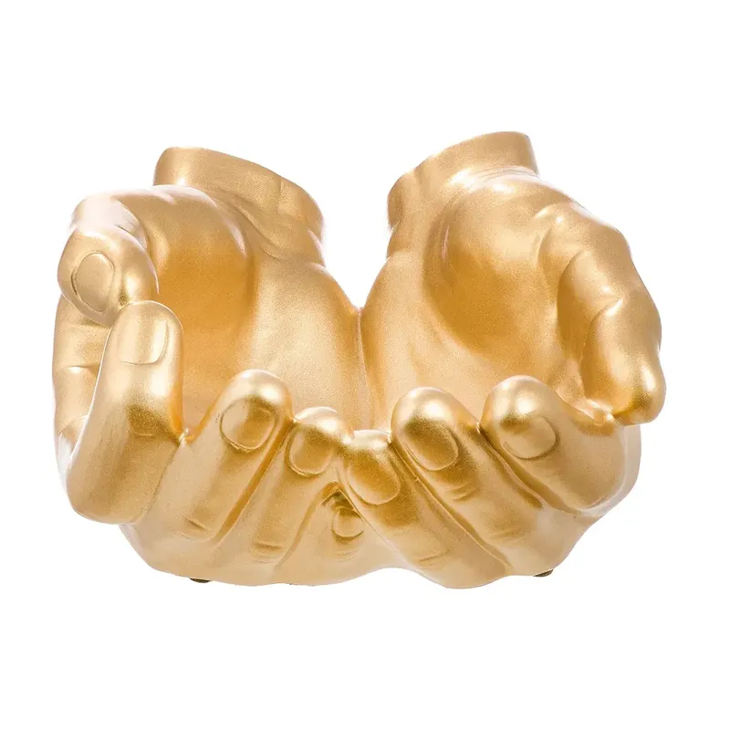 Solange Der Vorrat Reicht Dekoschale – Goldene Keramik, Glänzende Oberfläche, Händeform - Buddha | Gilde