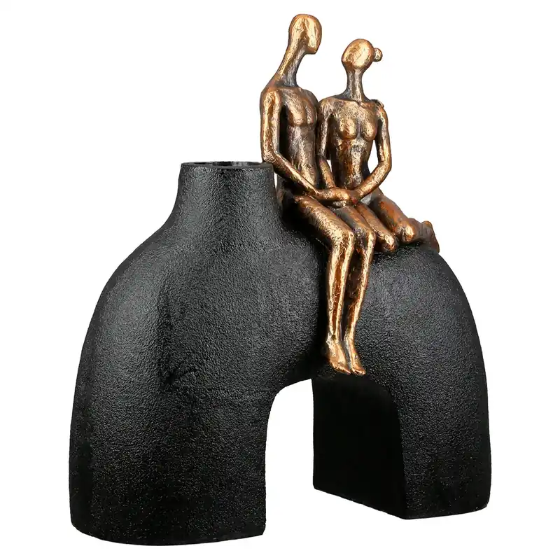 Highlight Vase – Schwarzes Kunstharz, Metallische Optik, Figurenform - Movement | Gilde