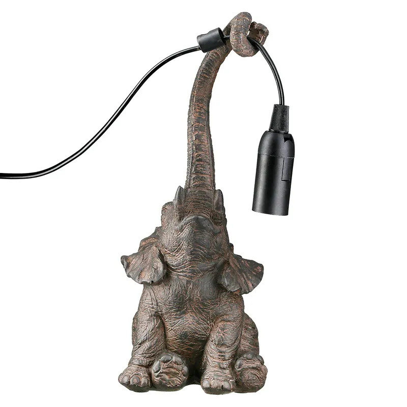 Tischleuchte – Tierfigur, Strukturierte Oberfläche, Braune Optik - Elefante | Gilde Sichere Zahlung