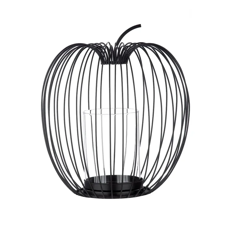Solange Der Vorrat Reicht Windlicht – Filigrane Metallstruktur, Schwarze Oberfläche, Stilvoller Glaseinsatz, 26,5 cm - Filo | Gilde