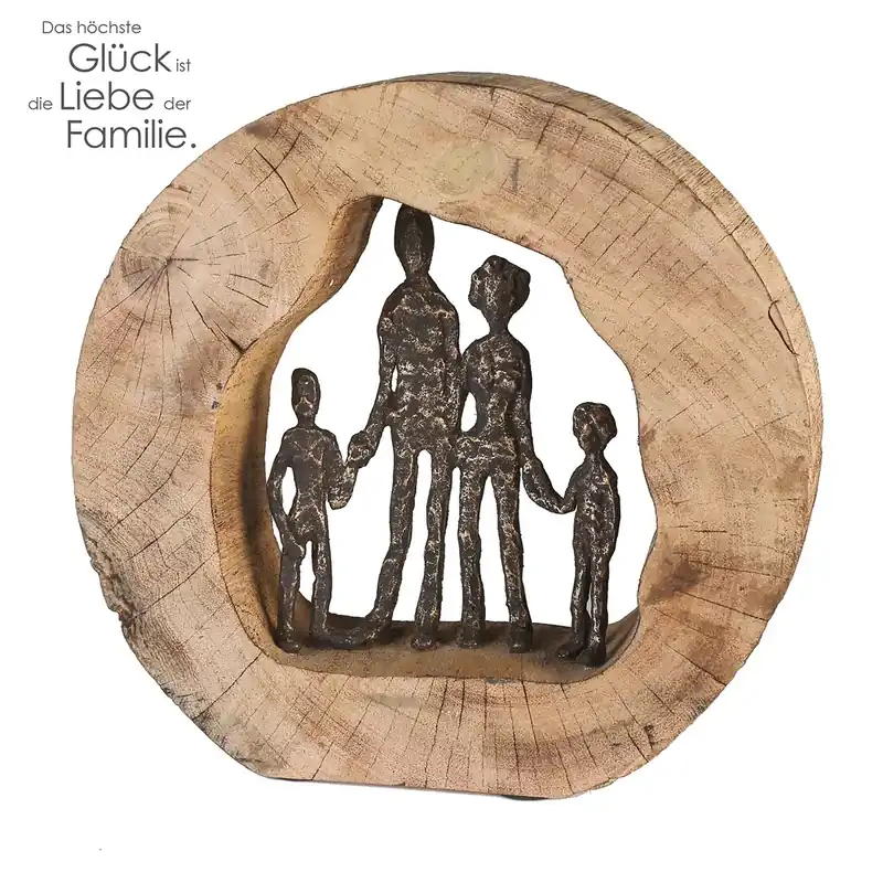 Skulptur – Familiäre Verbundenheit, Ausdrucksstarke Symbolik, Bronzeakzente, 28 cm - Familie | Gilde Markenprodukt