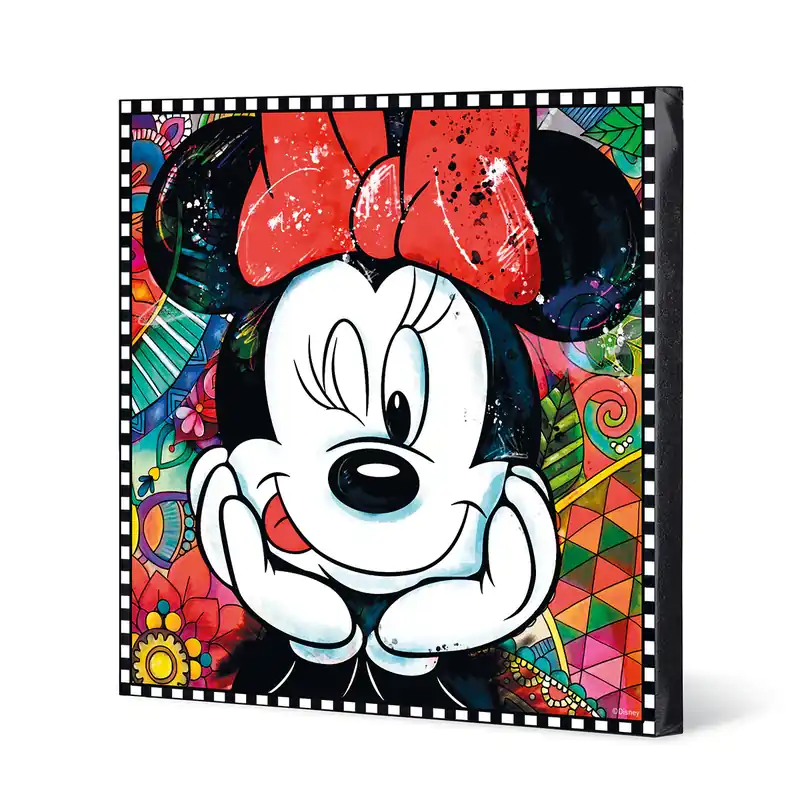 Wandbild – Holzrahmen Design, Leinwand Struktur, Pop Art Motiv - Minnie | Gilde Solange Der Vorrat Reicht
