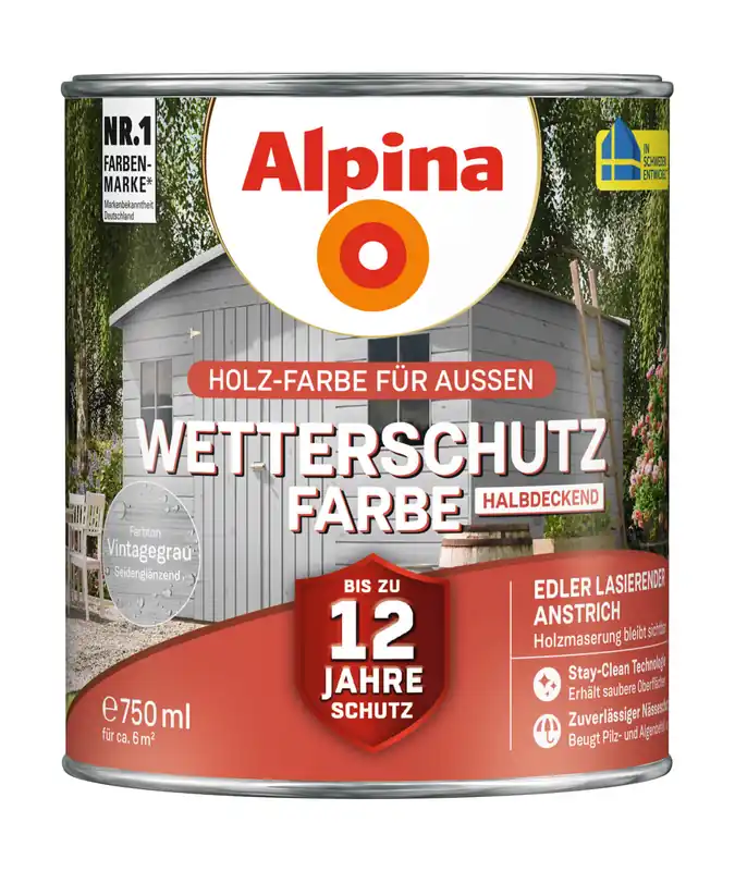 Alpina Wetterschutzfarbe, halbdeckend Aktuell
