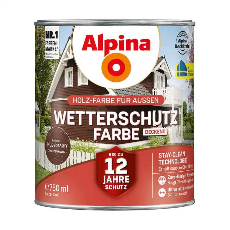 Alpina Wetterschutzfarbe, deckend Echt