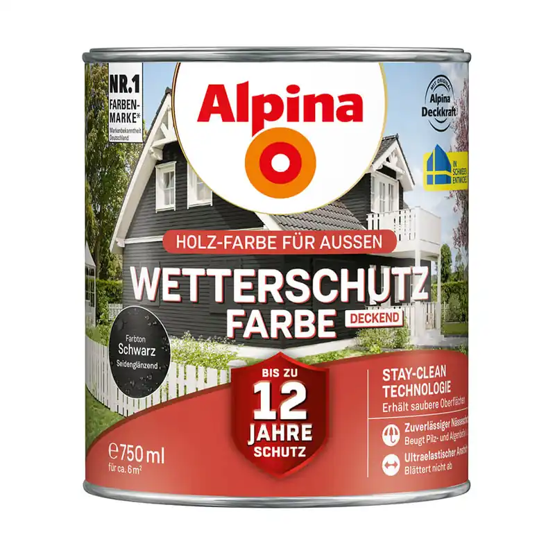 Alpina Wetterschutzfarbe, deckend Preisreduziert