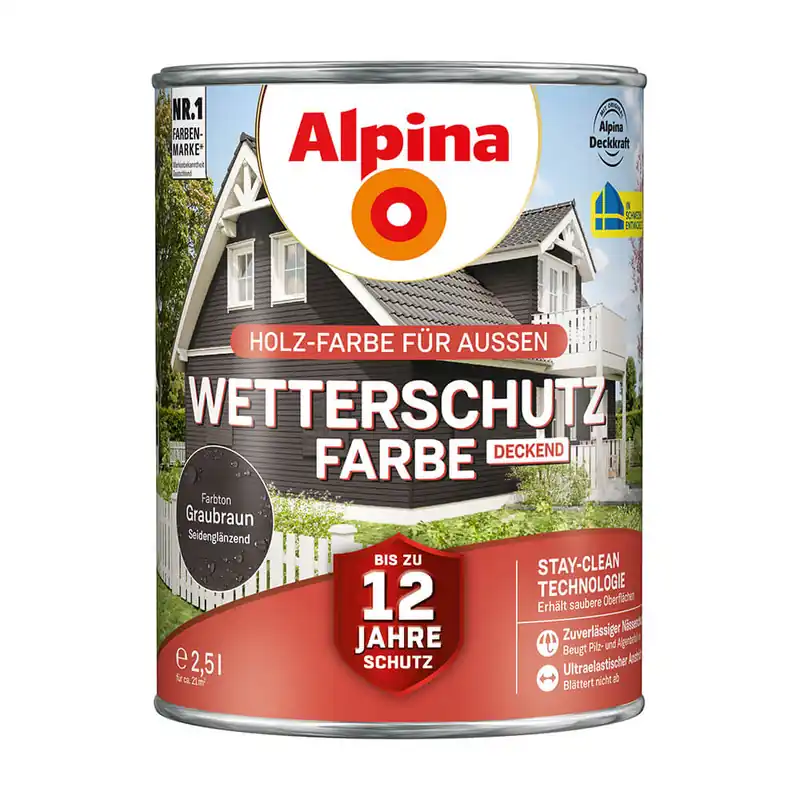 Super-Preis Alpina Wetterschutzfarbe, deckend