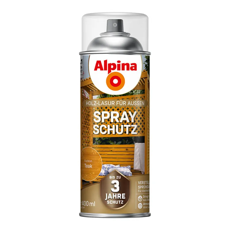 Echt Holzlasur sprühen, Teak, Alpina