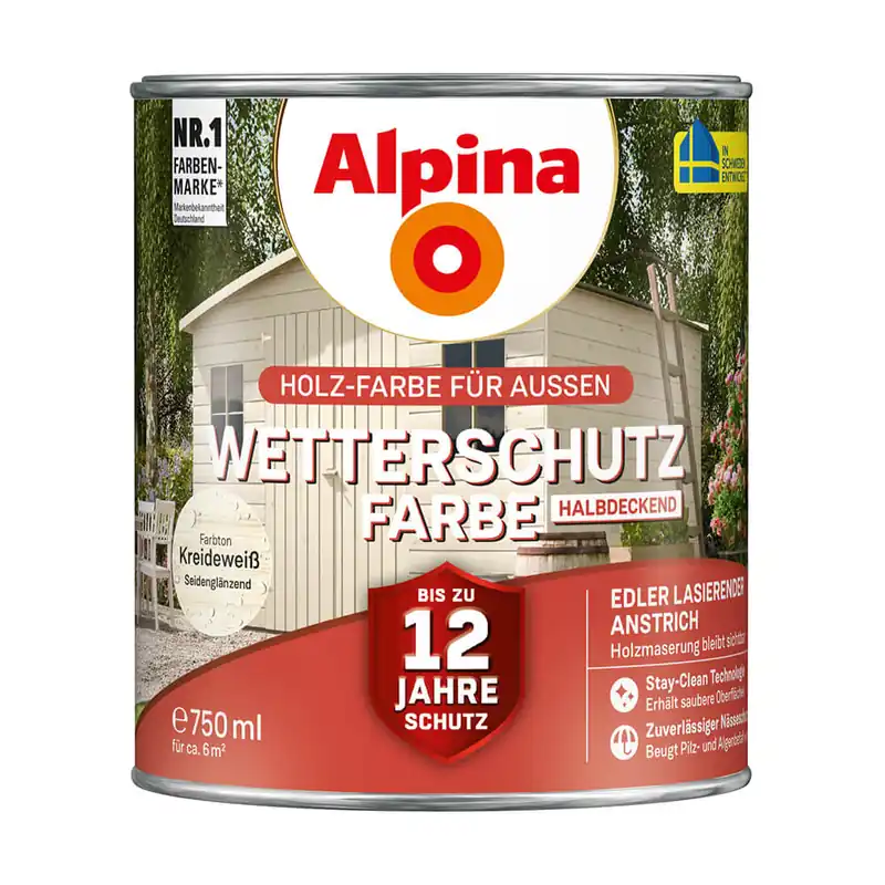 Markenware Alpina Wetterschutzfarbe, halbdeckend
