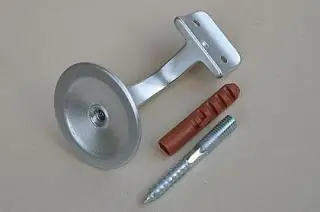 Kracherpreis Handlaufhalter silber runde Auflage, Stockschraube