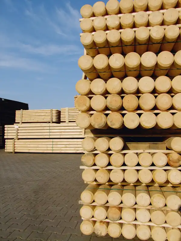 Preisreduziert Rundholz Palisaden europ. Lärche 100 mm