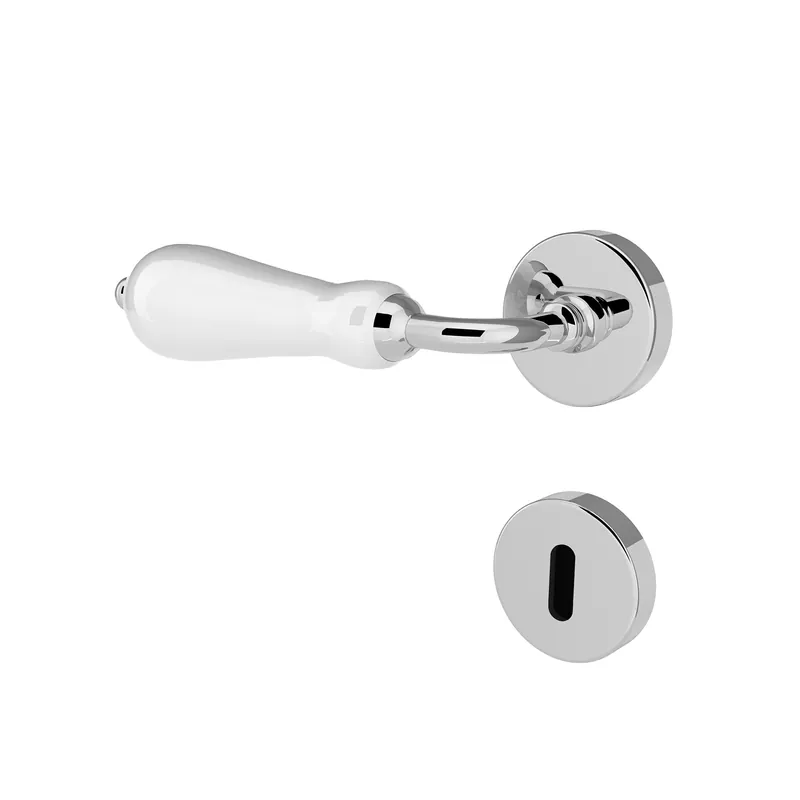 Ausverkauf Türgriff Eleganto 74 Glanzchrom / weiß