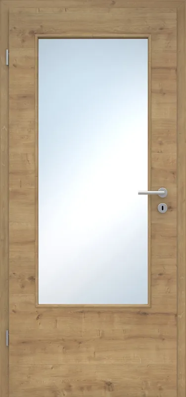 Innentür Laminato Eiche astig Quer CPL großer Lichtausschnitt Preisknaller