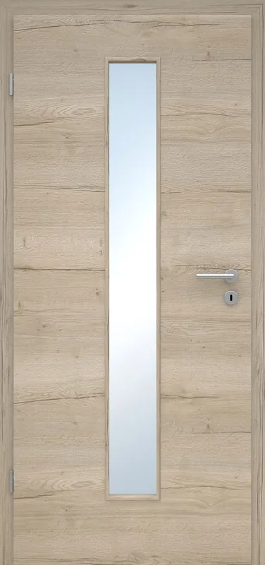 Must-Have Innentür Laminato Eiche Light Quer CPL schmaler Lichtausschnitt