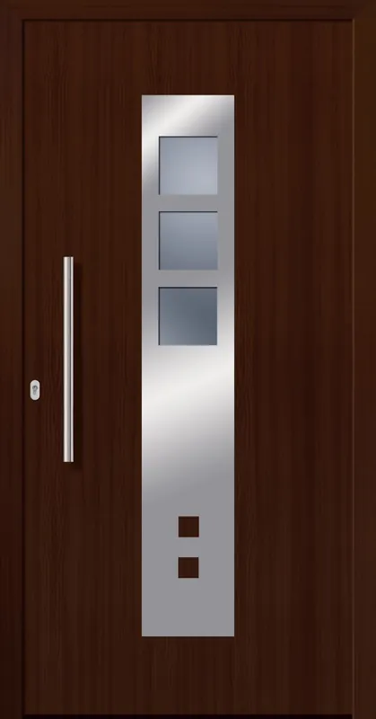 SecuDoor Design 10620D Kunststoffhaustür Nussbaum Letzte Chance