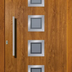 Zertifiziert SecuDoor Design 10850D-2 Kunststoffhaustür Golden Oak