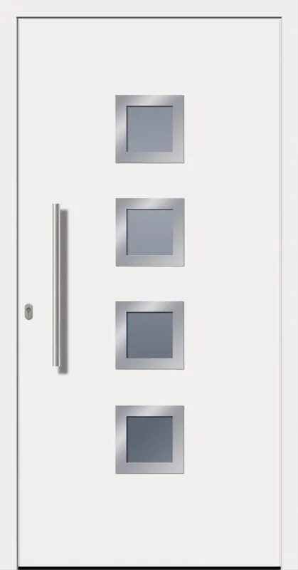 SecuDoor Design 10850D Kunststoffhaustür Weiß Neue Kollektion