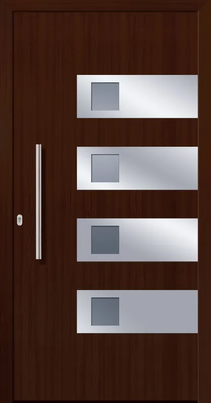 Preiswert SecuDoor Design 10805D Kunststoffhaustür Nussbaum
