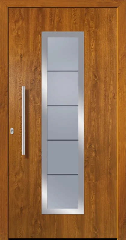 SecuDoor Design 10840LD-2 Kunststoffhaustür Golden Oak Geprüft