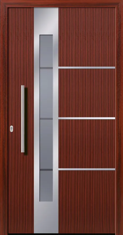 SecuDoor Design 10841D-2 Kunststoffhaustür Mahagoni Mega-Angebot